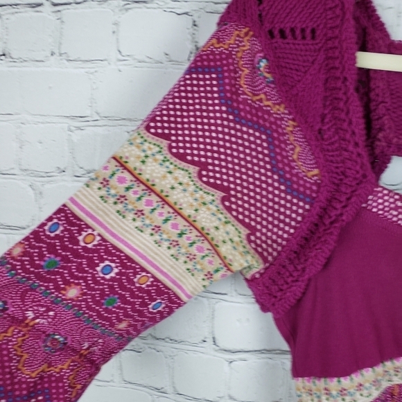 Anthro Free People Boho Sweater Knit Yoke … - Picture 7 of 9